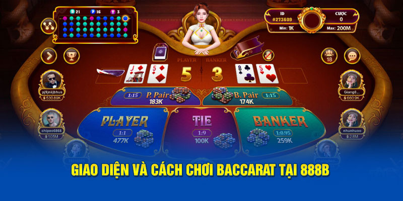 Giao dien va cach choi baccarat tai 888b